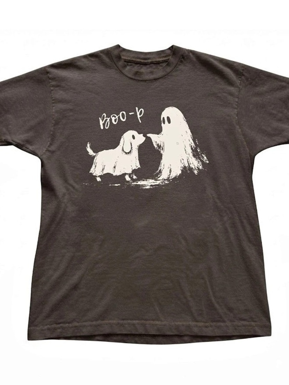 Cute Ghost Dog Boo-p Halloween Spooky Season Gildan T-Shirt